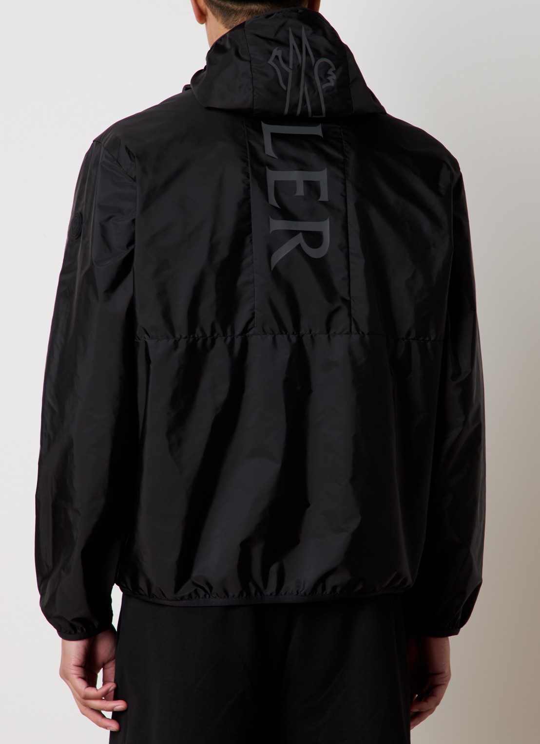 Moncler Granier windjack met backprint en waterafstotende coating - achterkant zwart