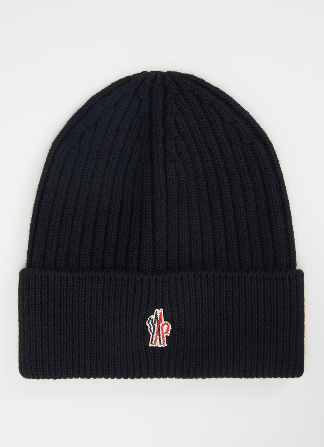 Moncler Grenoble ribgebreide muts van wol - voorkant zwart