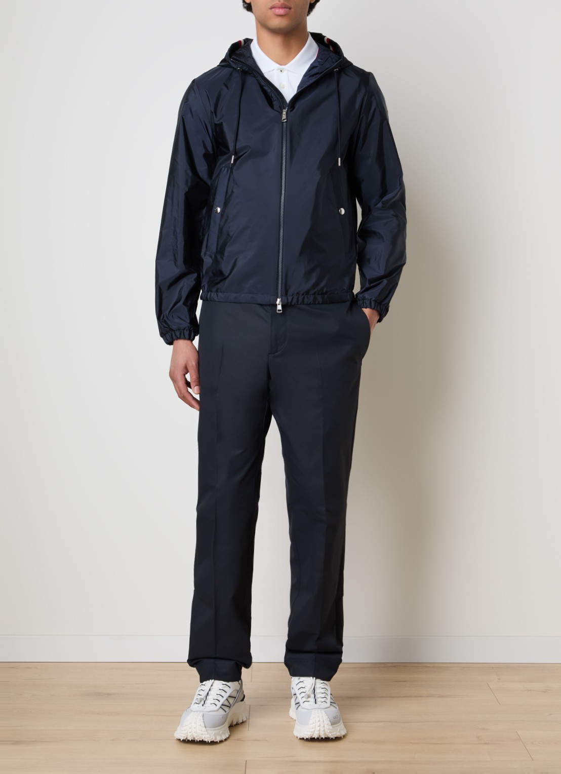 Moncler Grimpeurs windjack met capuchon en steekzakken - voorkant 5 donkerblauw