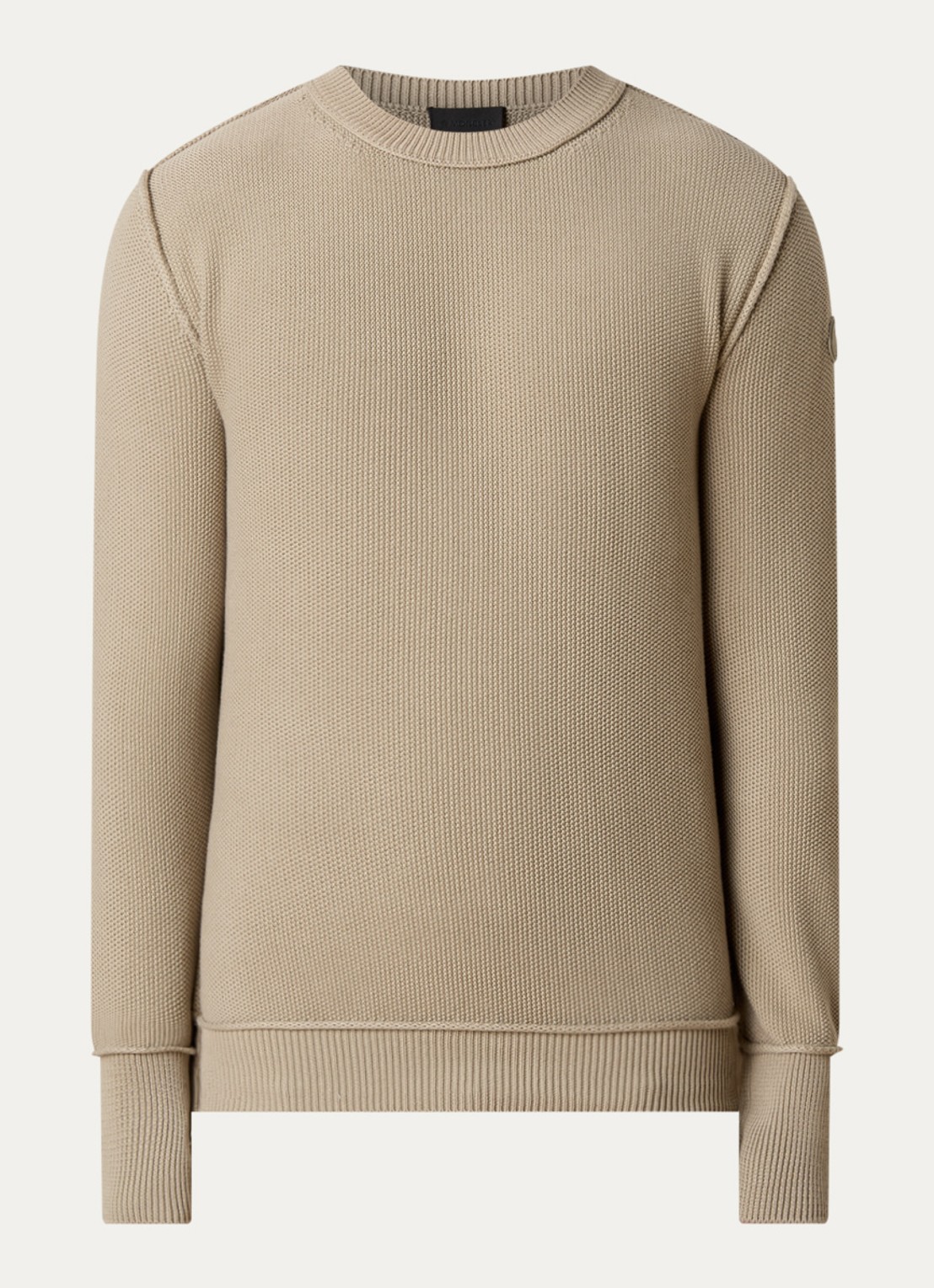 Moncler Grofgebreide trui met logo - voorkant 3 khaki