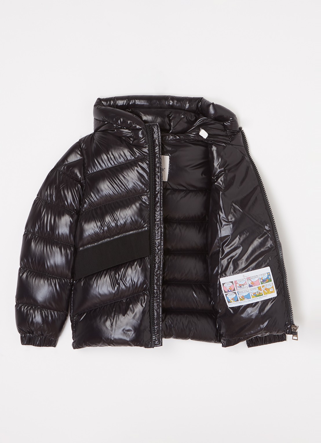 Moncler Groseiller puffer jack met donsvulling en capuchon - voorkant 3 zwart