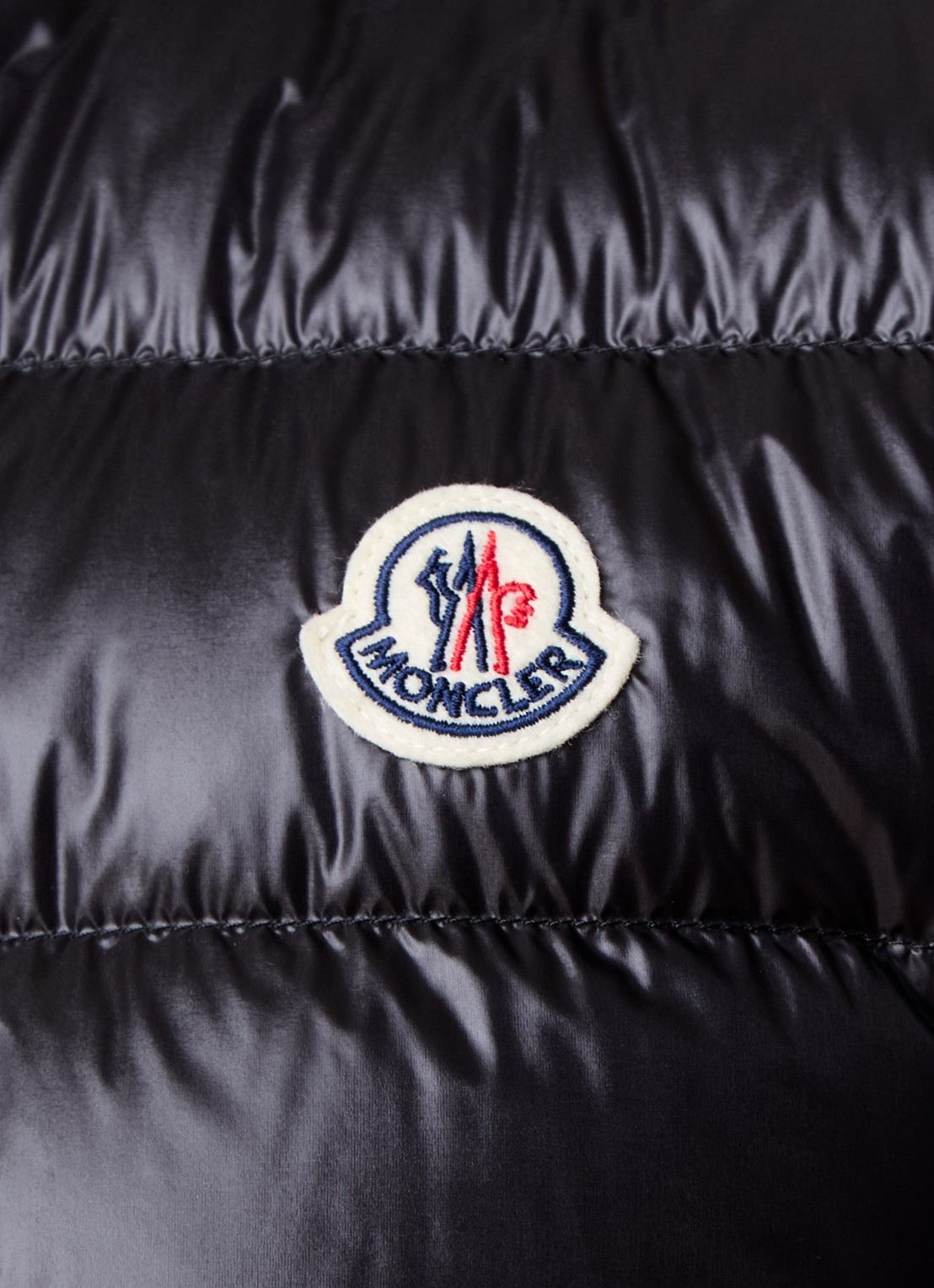 Moncler Gui gewatteerde bodywarmer met donsvulling en logo - detail 3 zwart
