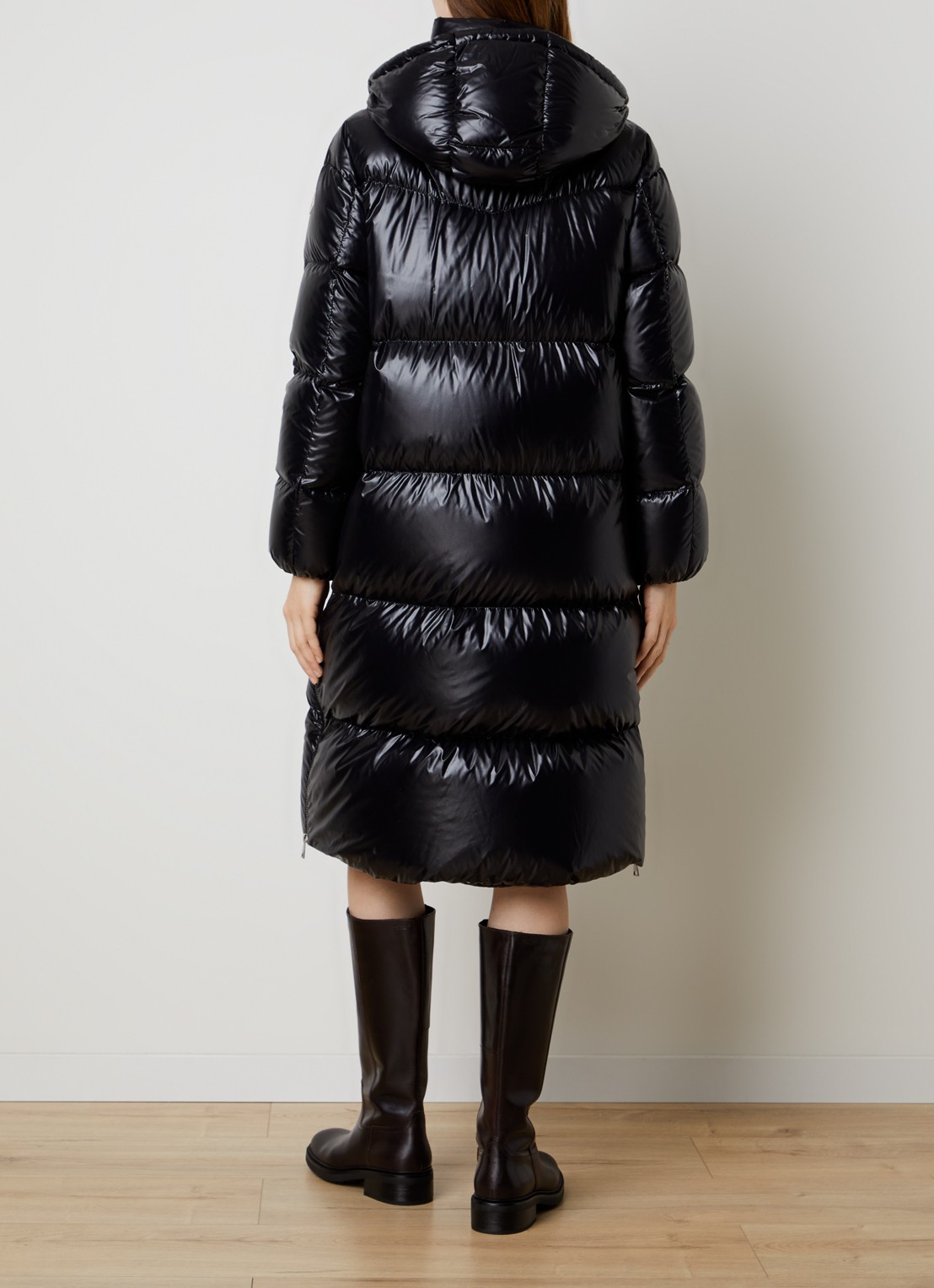 Moncler Harfang parka met steekzakken - achterkant 4 zwart