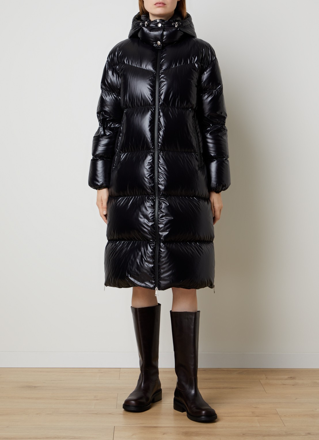Moncler Harfang parka met steekzakken - detail zwart