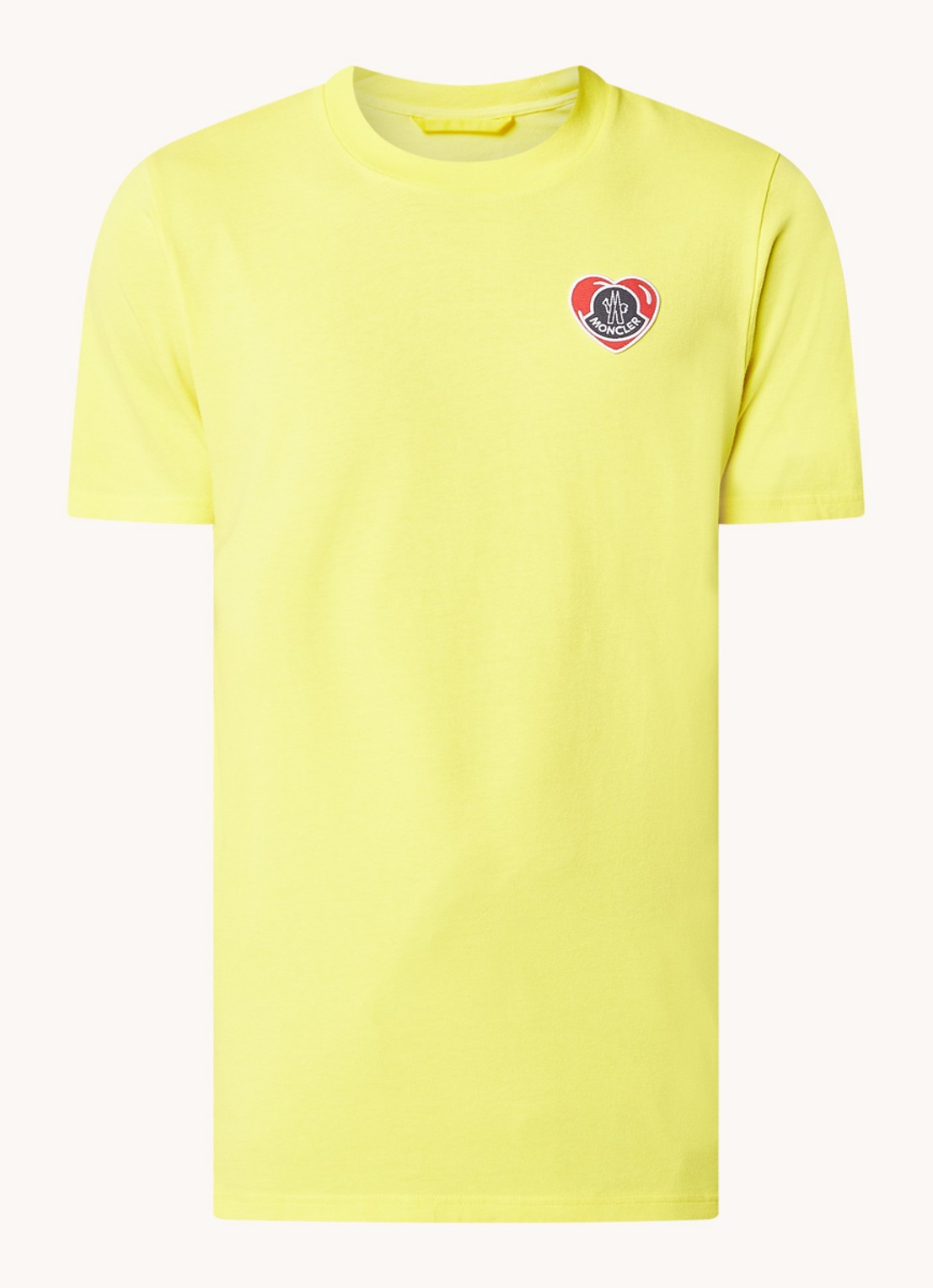Moncler Heart T-shirt met logoborduring - voorkant 4 geel