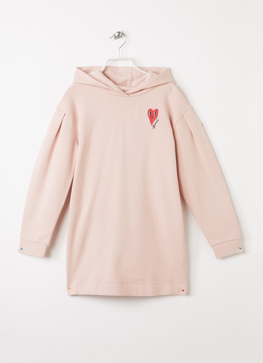 Moncler Heart trui-jurk met logo - voorkant 2 roze