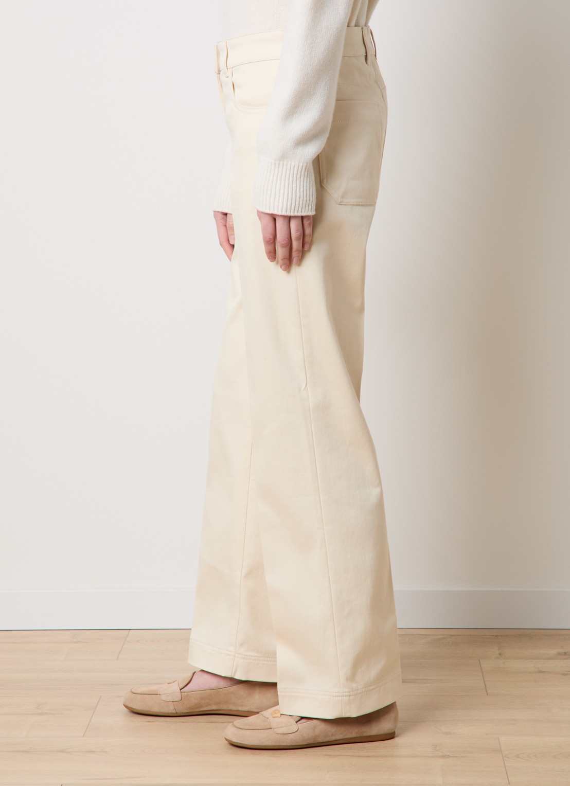 Moncler High waist loose fit broek met steekzakken - detail 2 beige