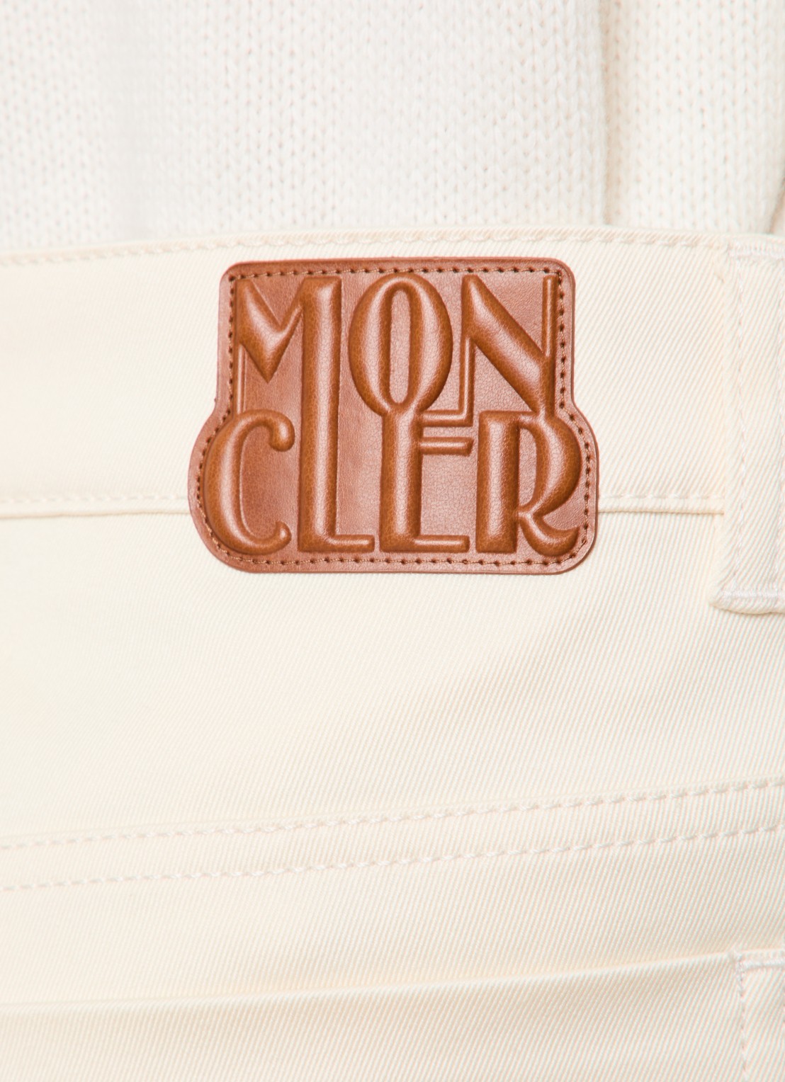 Moncler High waist loose fit broek met steekzakken - detail 3 beige
