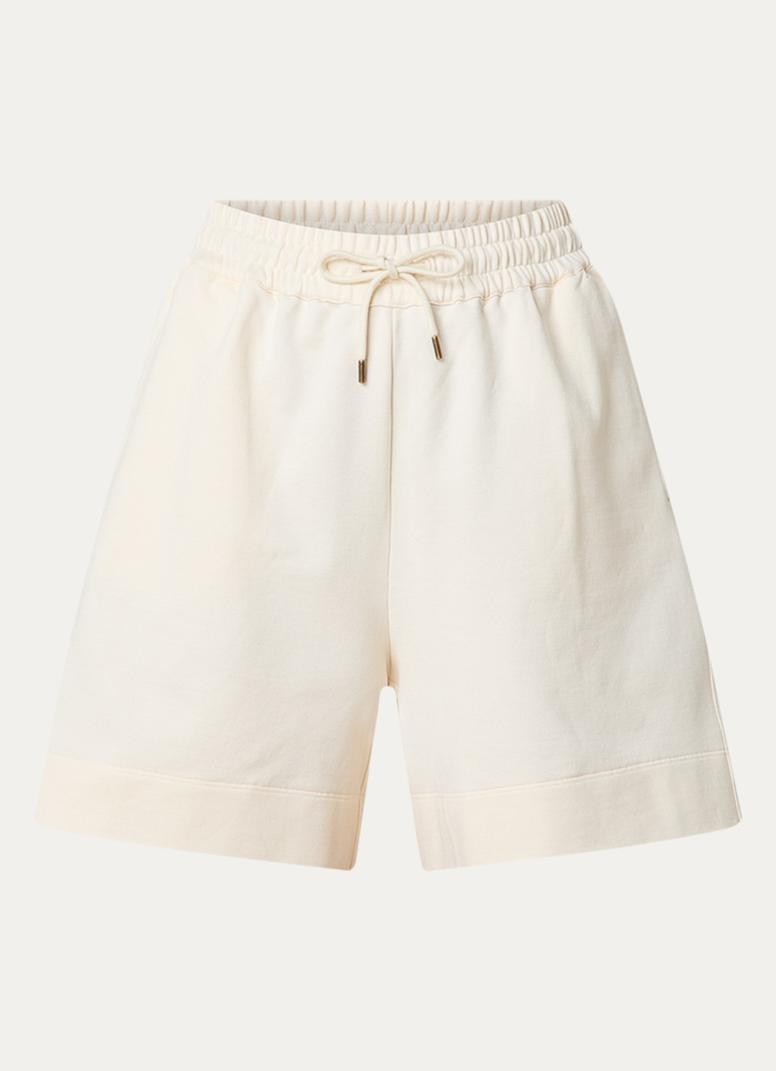 Moncler High waist loose fit korte broek met steekzakken - voorkant 2 creme
