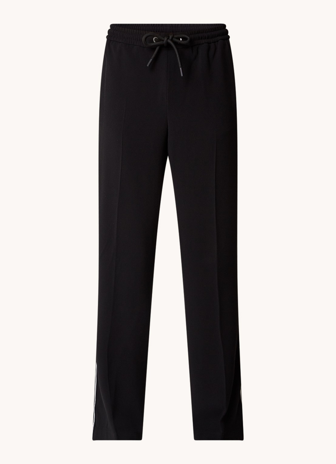 Moncler High waist loose fit trackpants met logoband - voorkant 5 zwart