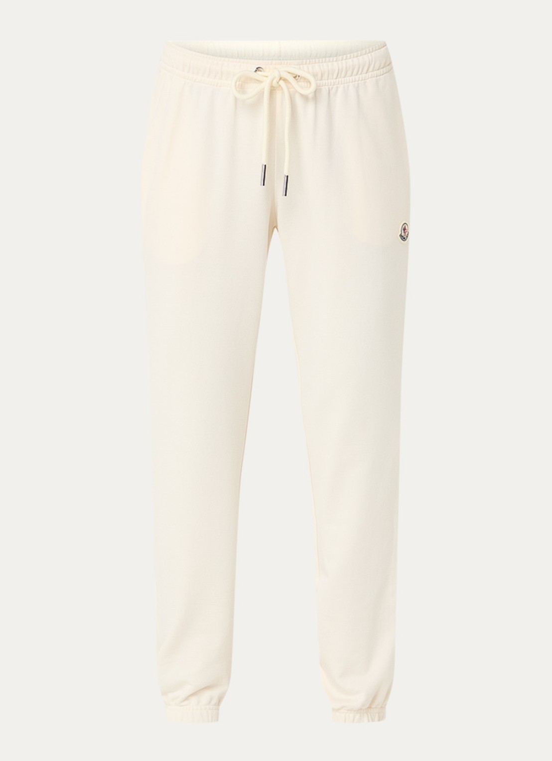 Moncler High waist tapered fit joggingbroek met logo - voorkant 4 creme