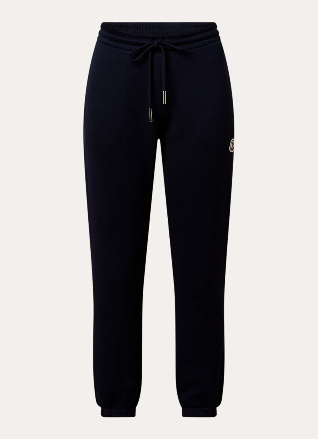 Moncler High waist tapered fit joggingbroek met logo - voorkant 2 donkerblauw