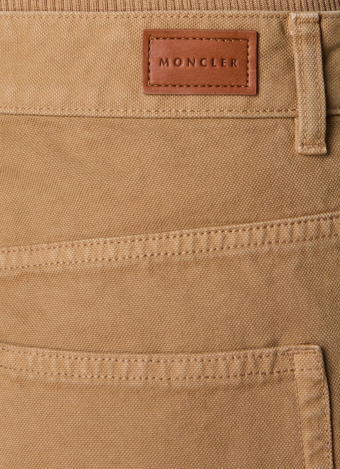 Moncler High waist wide fit broek met steekzakken - detail 5 bruin