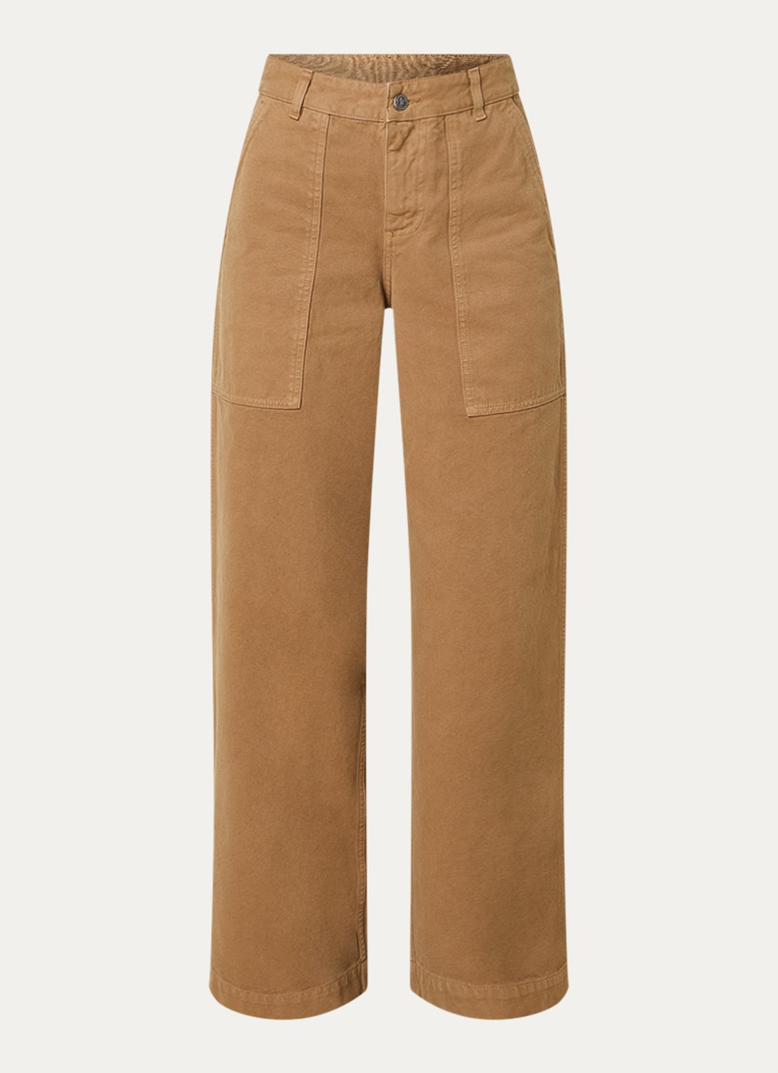 Moncler High waist wide fit broek met steekzakken - voorkant 2 bruin