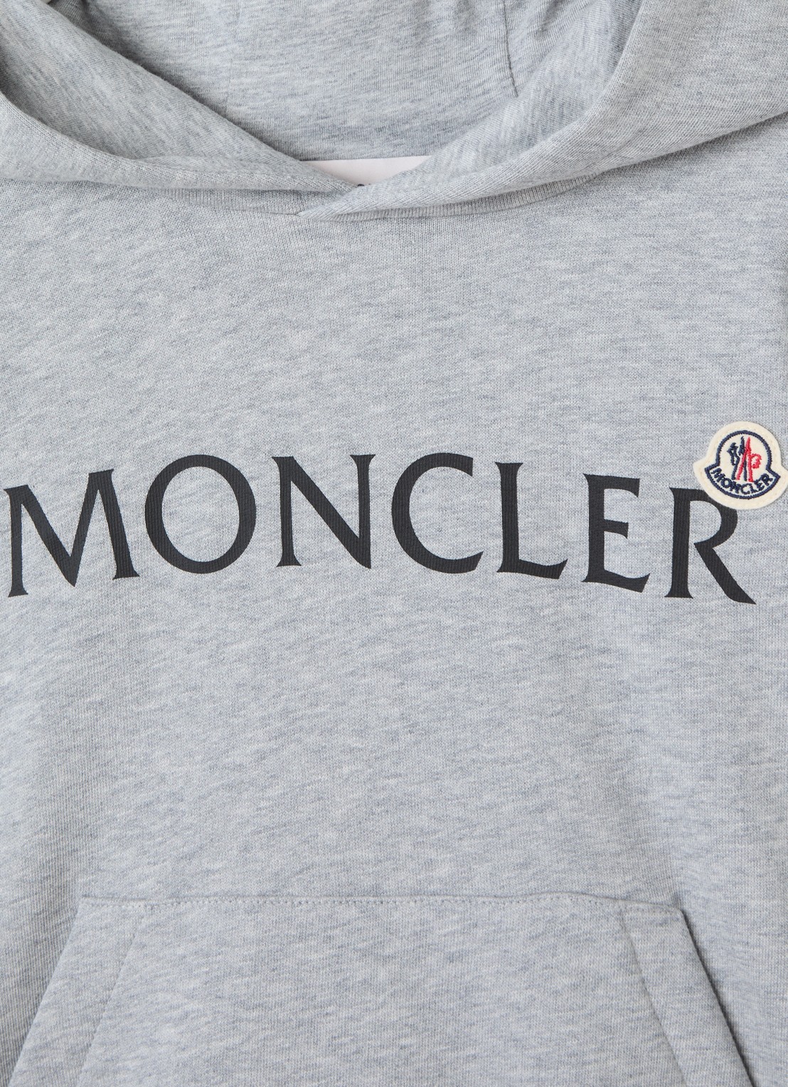 Moncler Hoodie met logoprint - detail grijsmele