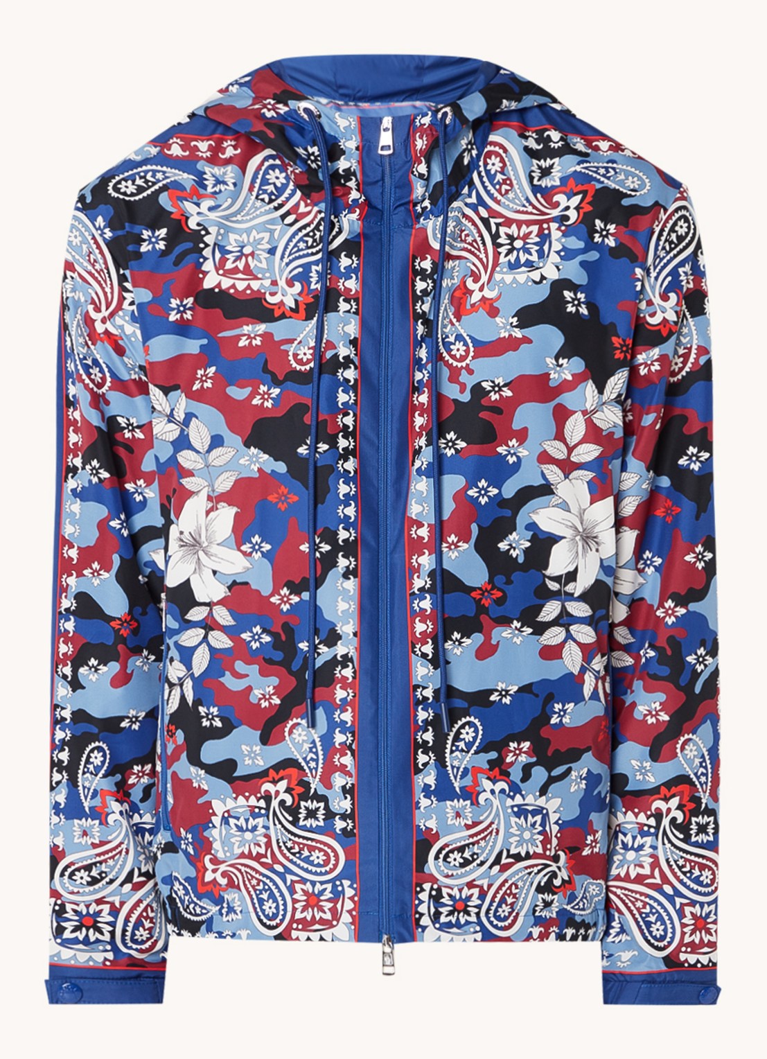 Moncler Hotay oversized fit windjack met paisley dessin • Blauw • de ...