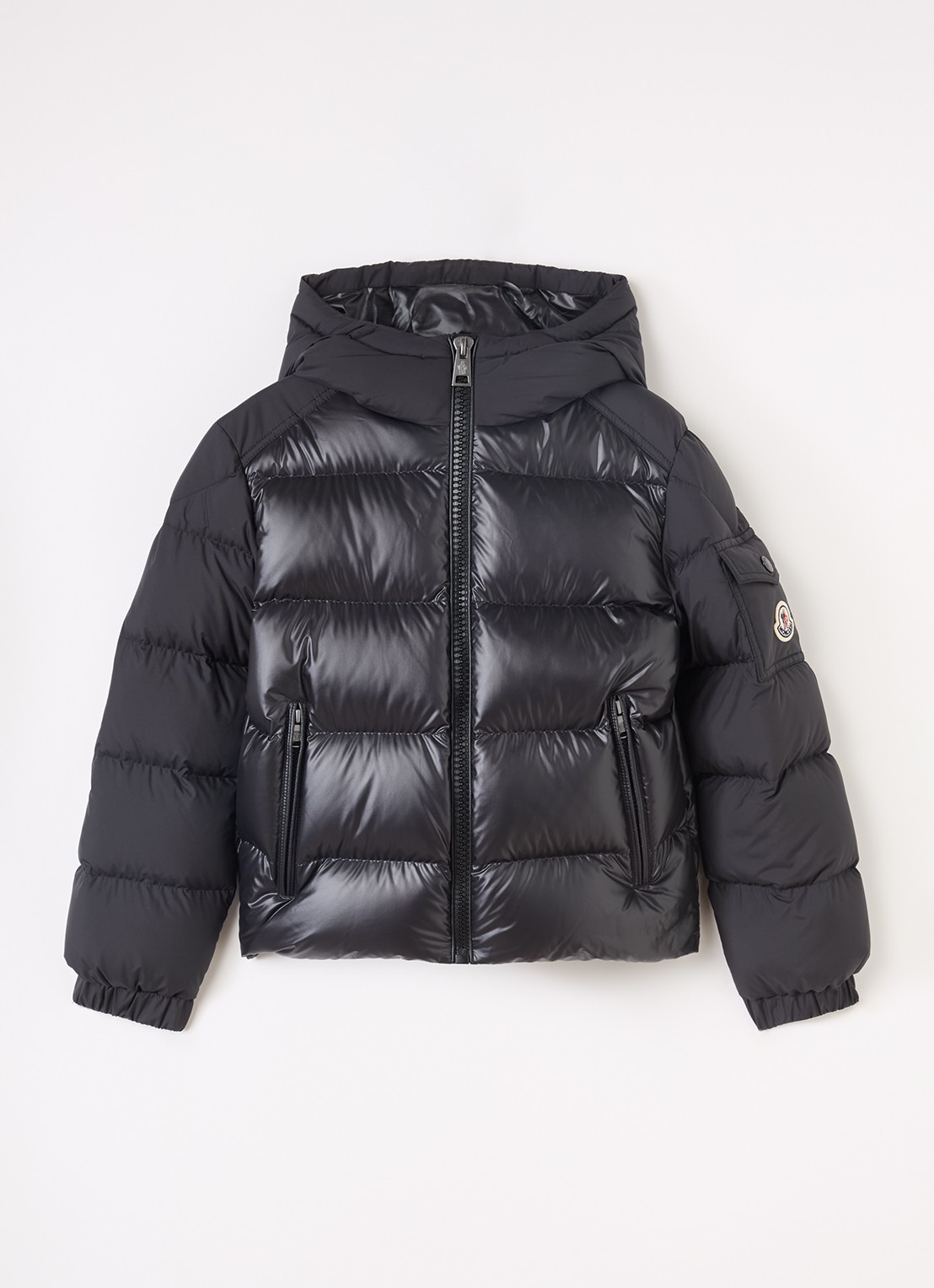 Moncler Hyoseris pufferjack met donsvulling - voorkant 2 zwart