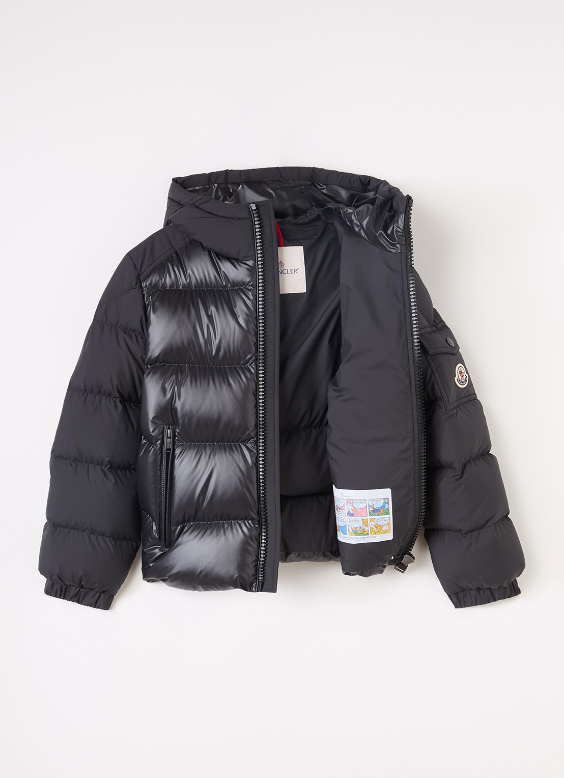 Moncler Hyoseris pufferjack met donsvulling - voorkant 3 zwart