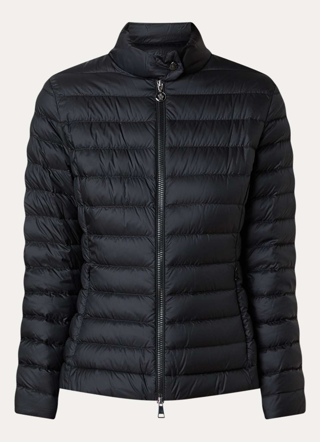 Moncler Igelle gewatteerd jack met donsvulling en ritszakken - voorkant 2 zwart