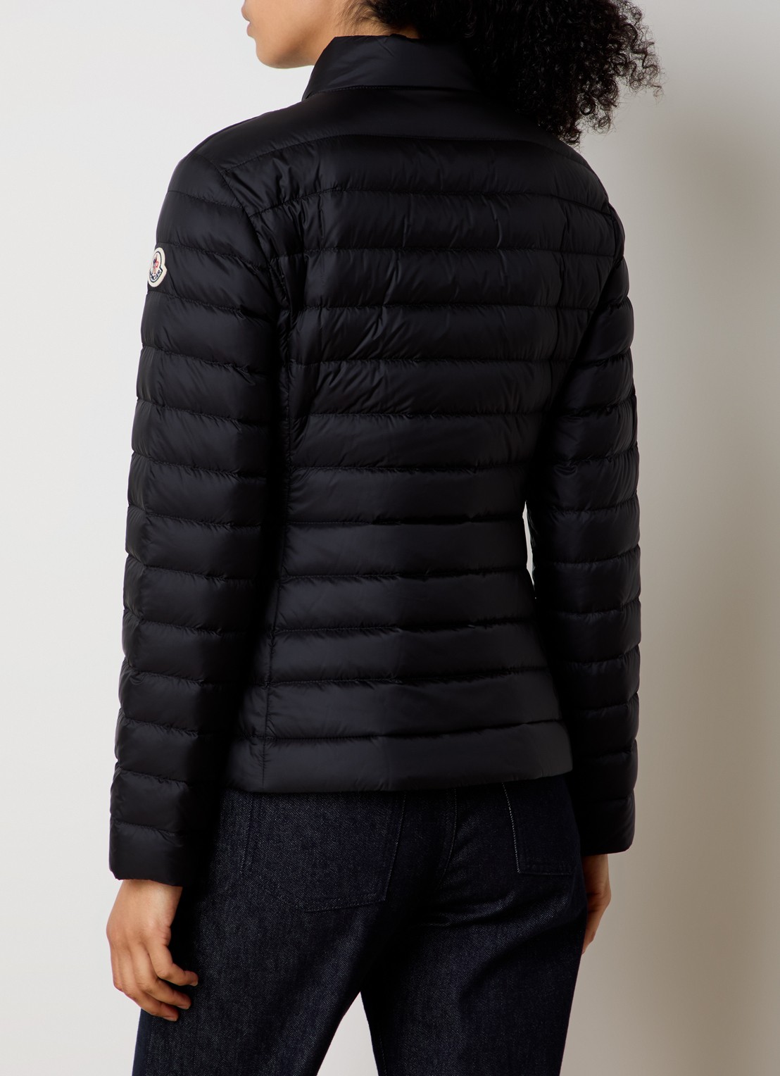 Moncler Igelle gewatteerde jas met donsvulling en logo - achterkant zwart