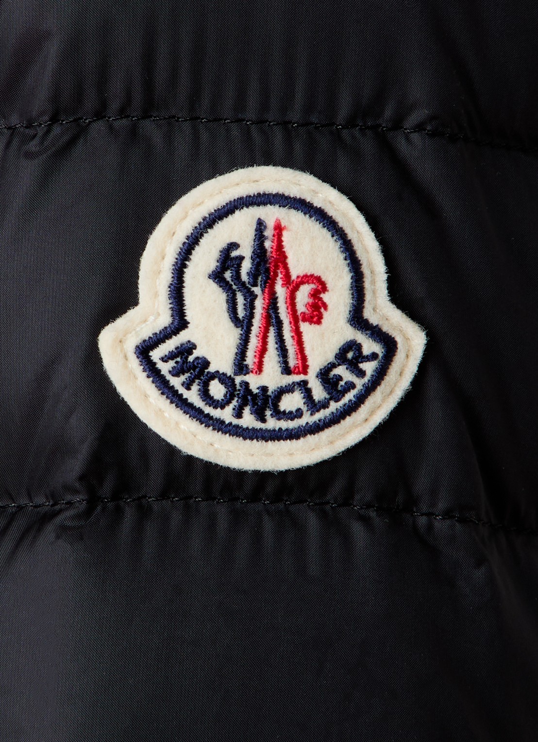 Moncler Igelle gewatteerde jas met donsvulling en logo - detail 4 zwart