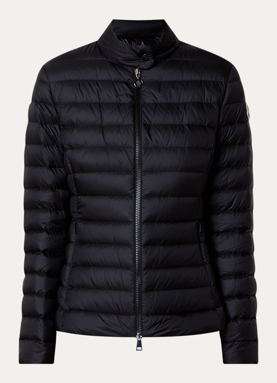 Moncler Igelle gewatteerde jas met donsvulling en logo - voorkant 5 zwart