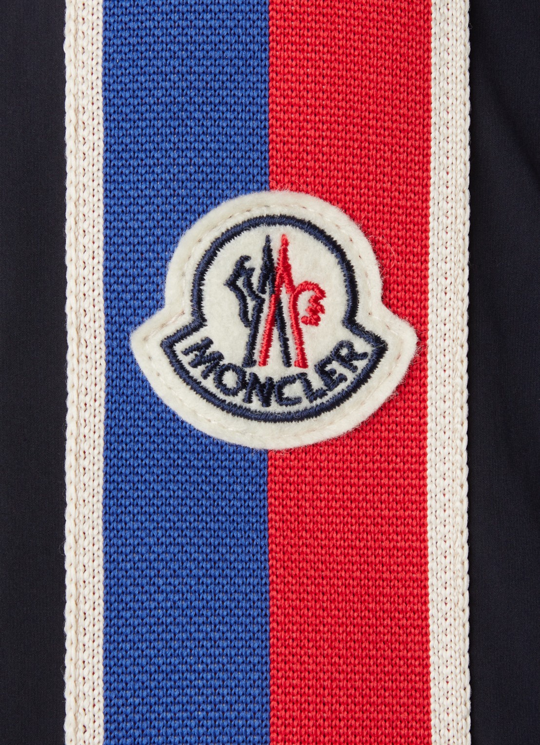 Moncler Iton jack met logoprint en streepdetail - detail 5 donkerblauw