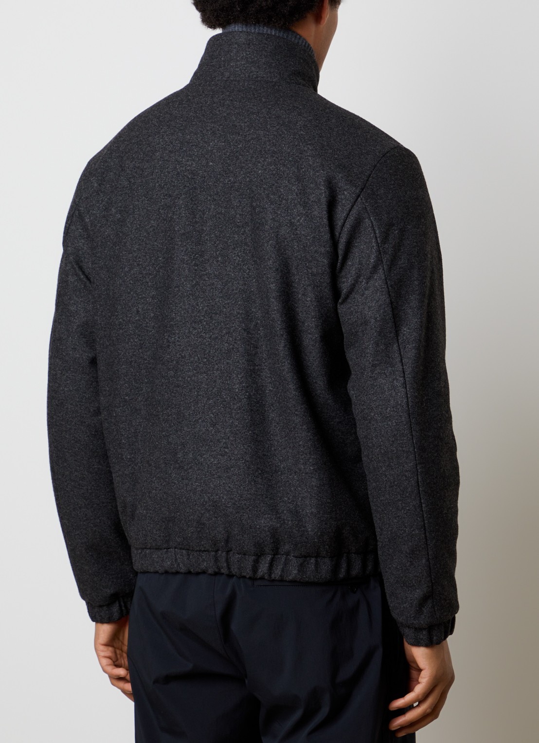Moncler Jack in wolblend met steekzakken - achterkant 4 antraciet