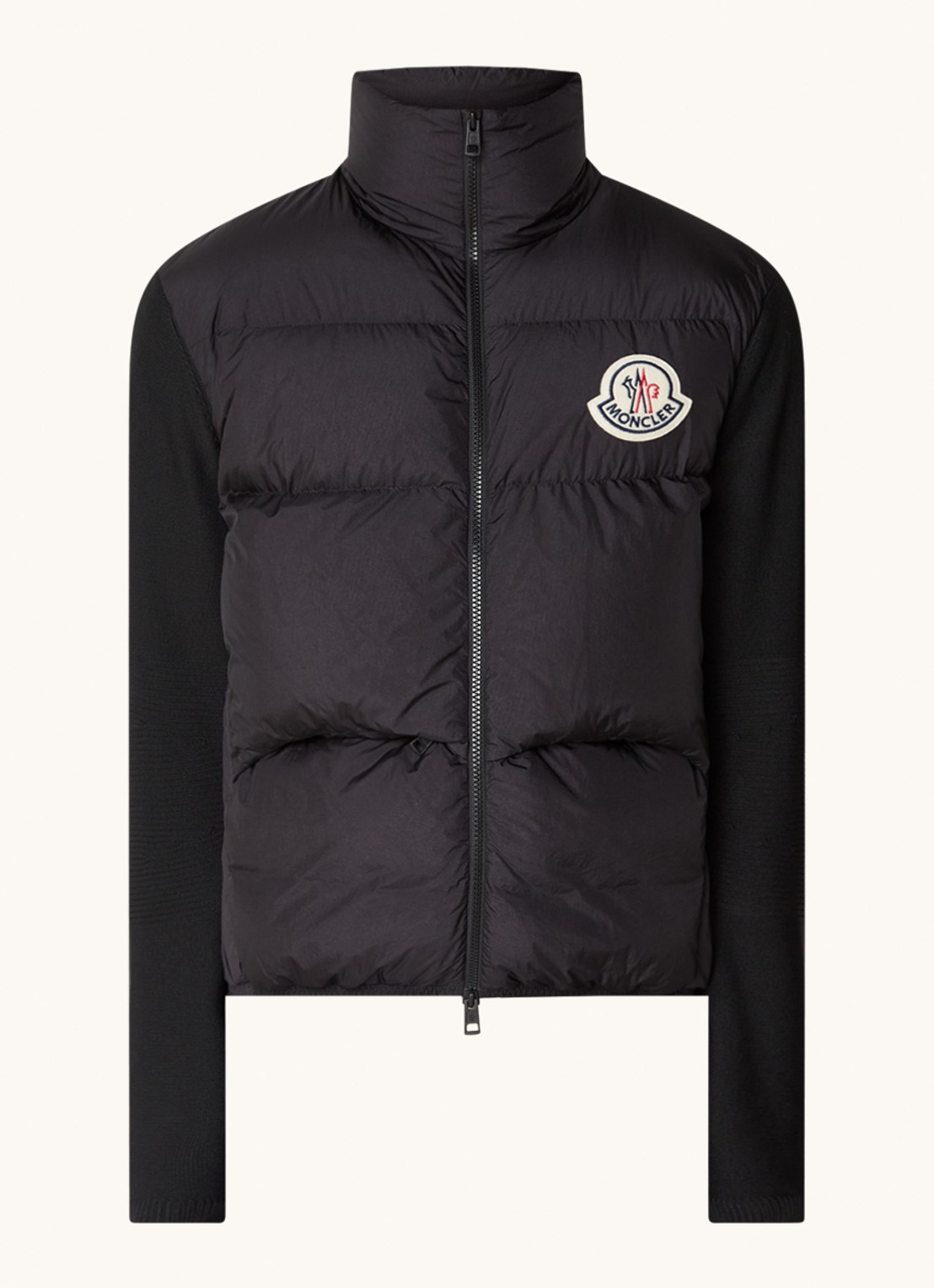 Moncler Jack met gewatteerd voorpand en ritszakken - voorkant 2 zwart