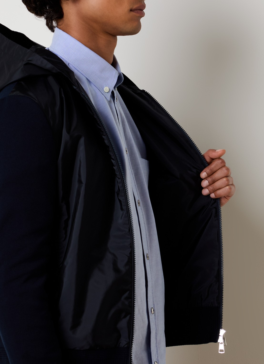 Moncler Jack met ritszakken en logo - detail 4 donkerblauw