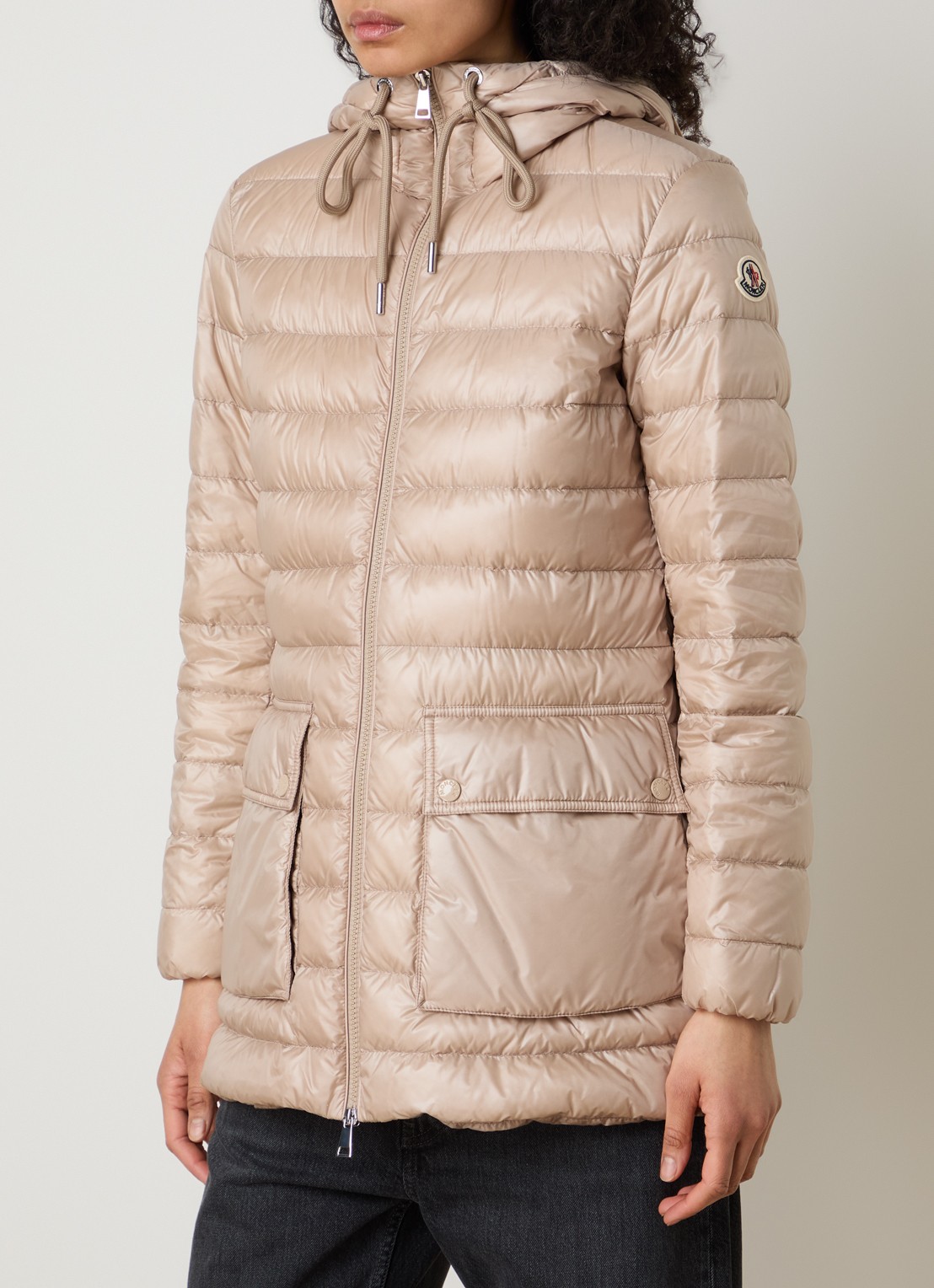 Moncler Jasmin gewatteerde parka met donsvulling en klepzakken - detail 4 beige
