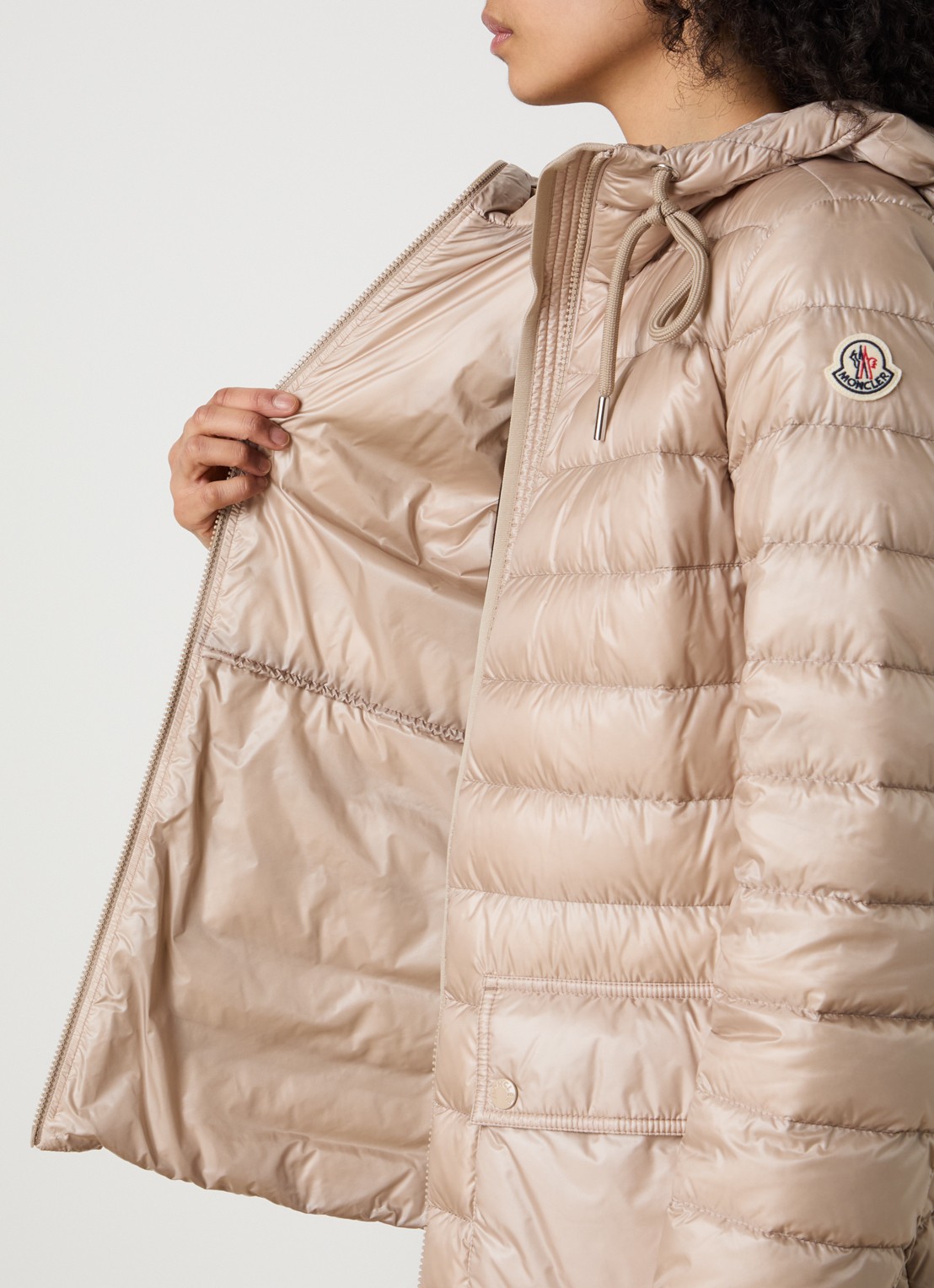 Moncler Jasmin gewatteerde parka met donsvulling en klepzakken - detail 5 beige