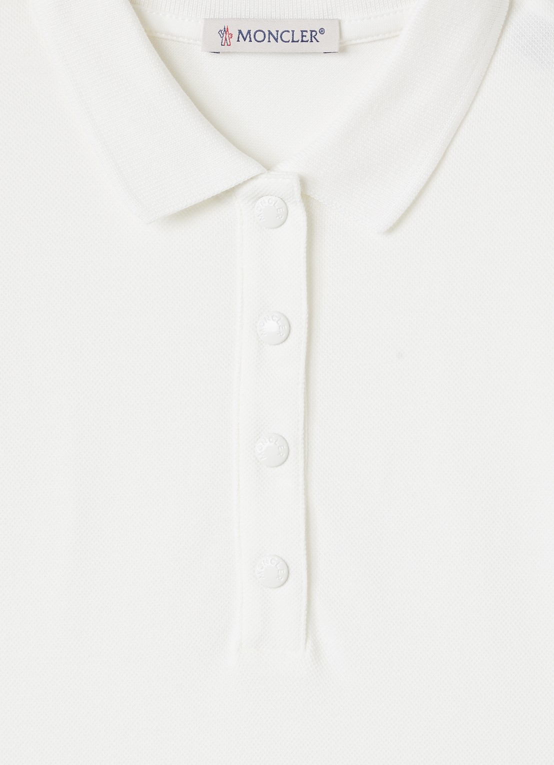 Moncler Jurk met polokraag en logo - detail 3 wit