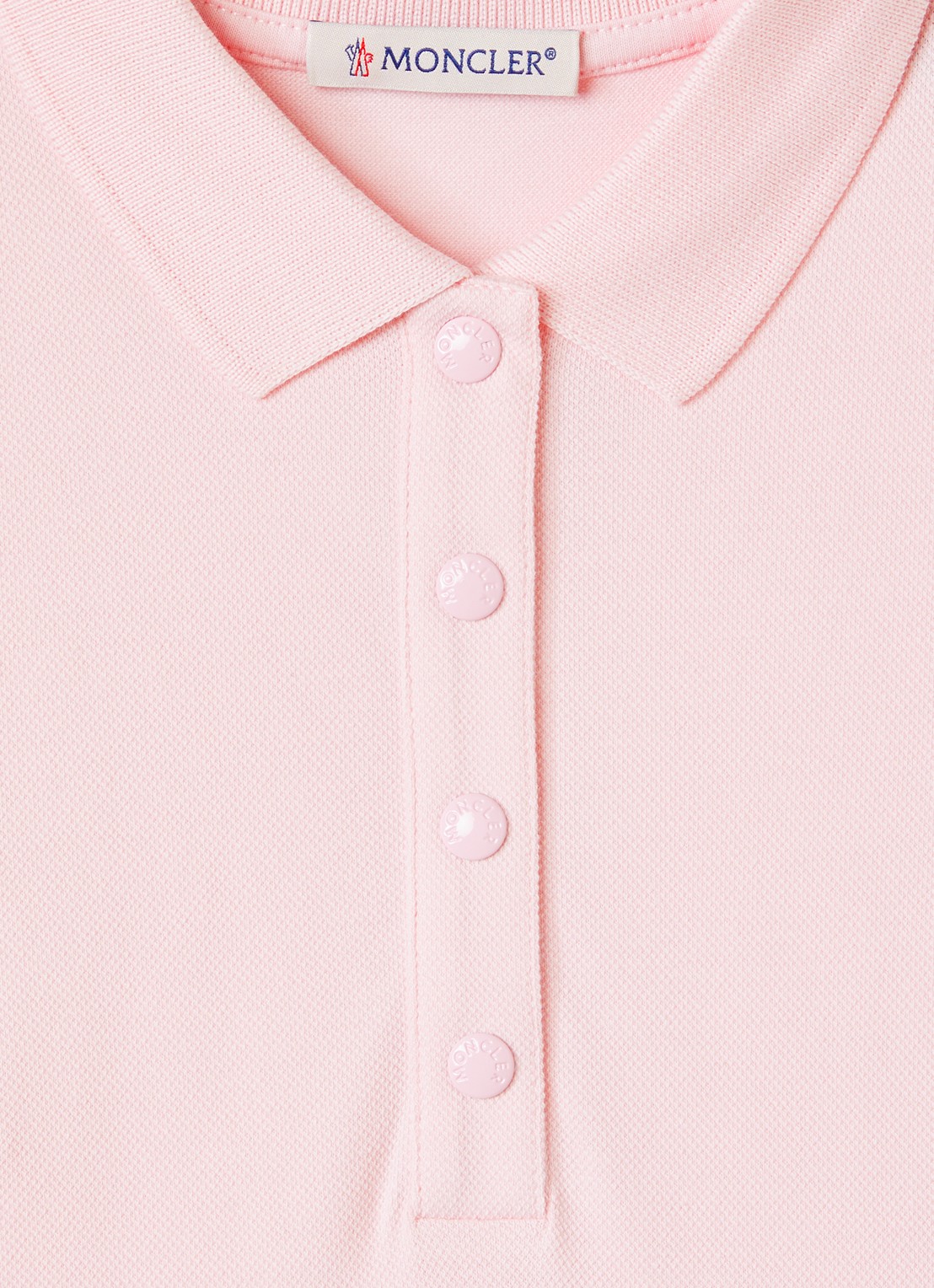 Moncler Jurk met polokraag en logo - detail 3 roze
