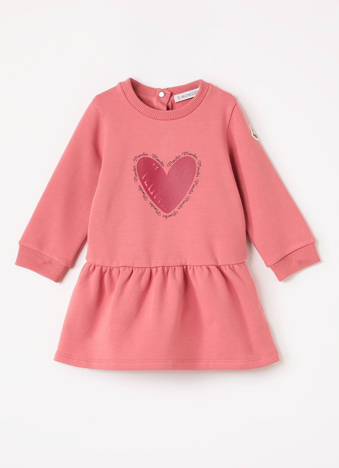 Moncler Jurk met print - voorkant koraalrood