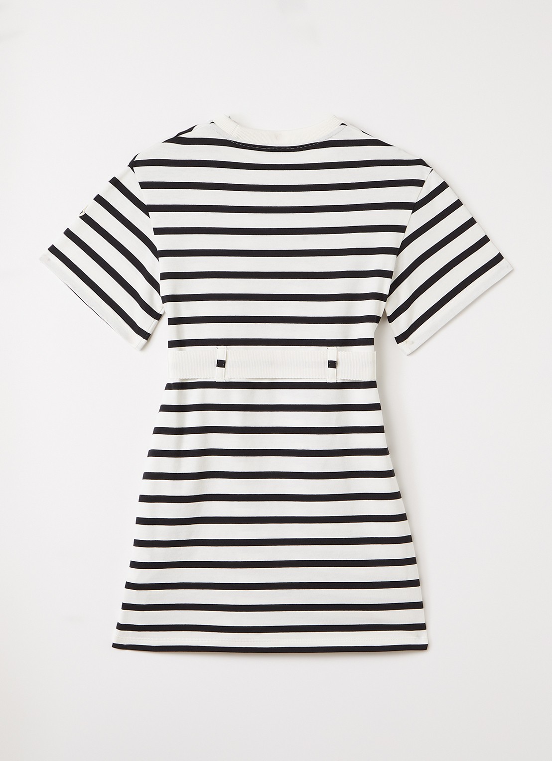 Moncler Jurk met streepprint en strikceintuur - voorkant 3 zwart