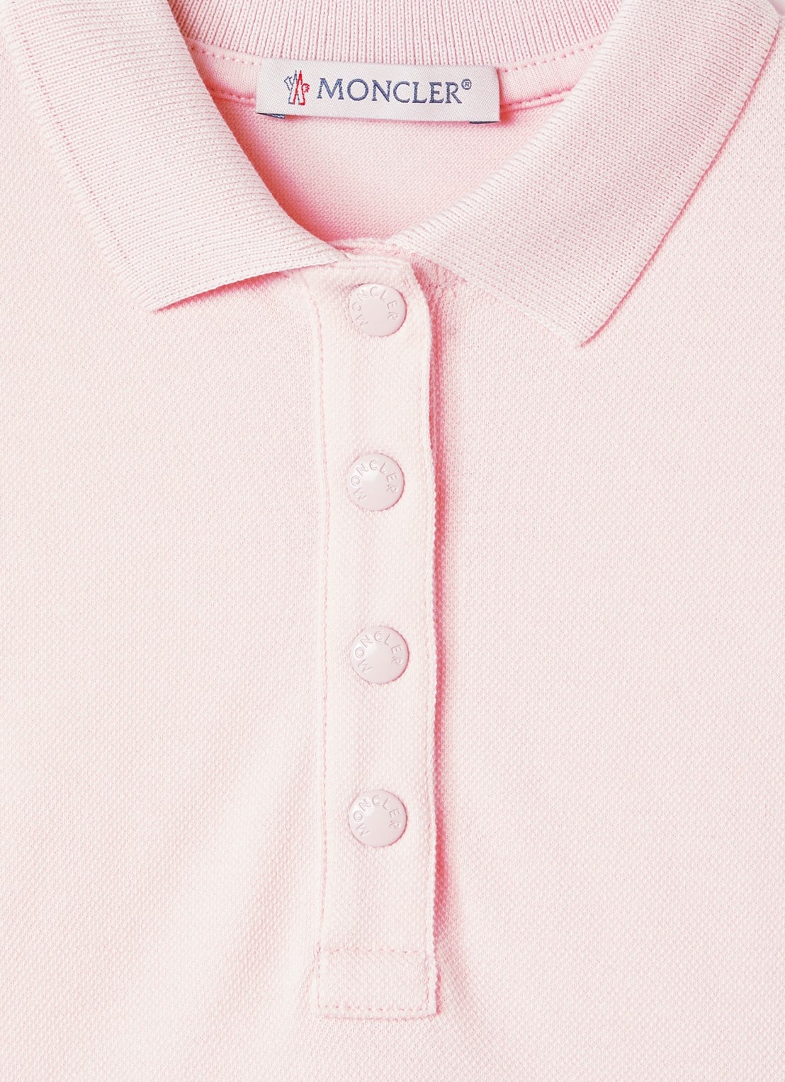 Moncler Jurk van piqué katoen met polokraag - detail lichtroze