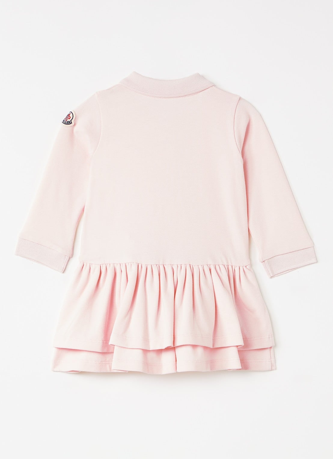 Moncler Jurk van piqué katoen met polokraag - voorkant 3 lichtroze