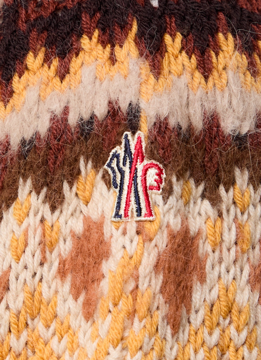 Moncler Kabelgebreide trui van scheerwol met ingebreid patroon - detail 5 beige