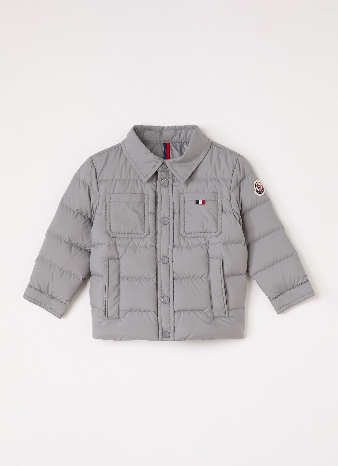 Moncler Kaelen gewatteerd jack met donsvulling - voorkant grijs