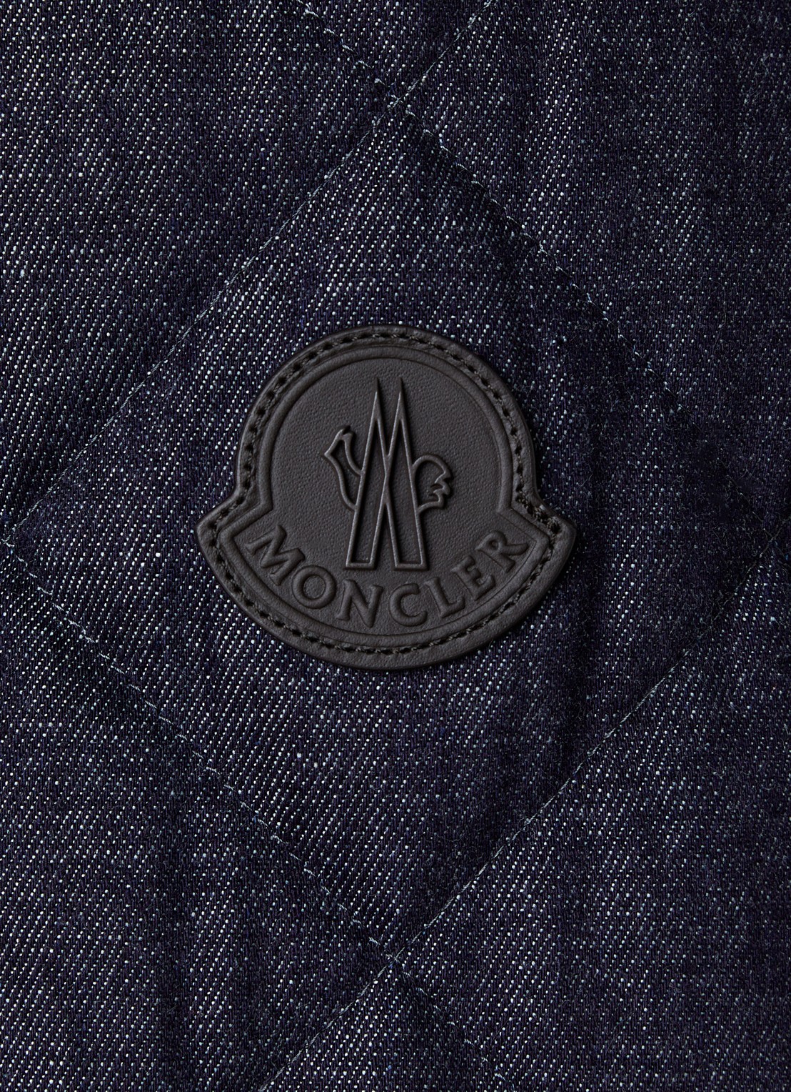 Moncler Kryen gewatteerde jack van denim met donsvulling en quilt patroon - detail 5 indigo