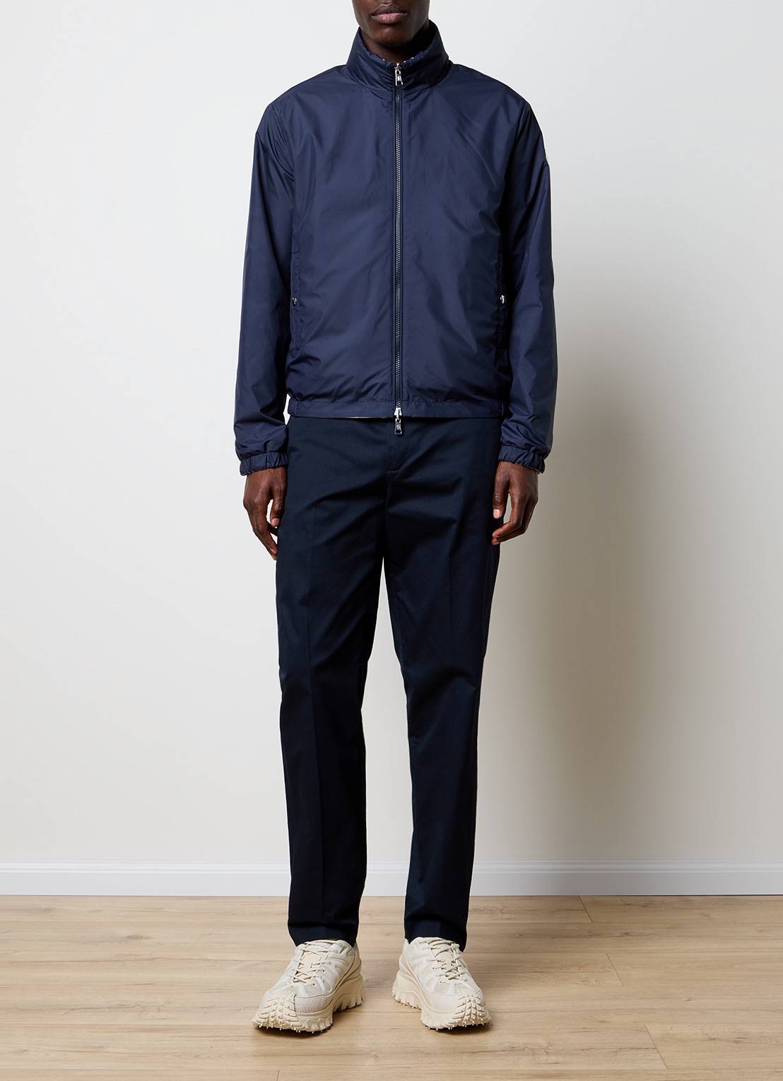 Moncler Lachat reversible jack met opbergbare capuchon - voorkant 5 donkerblauw