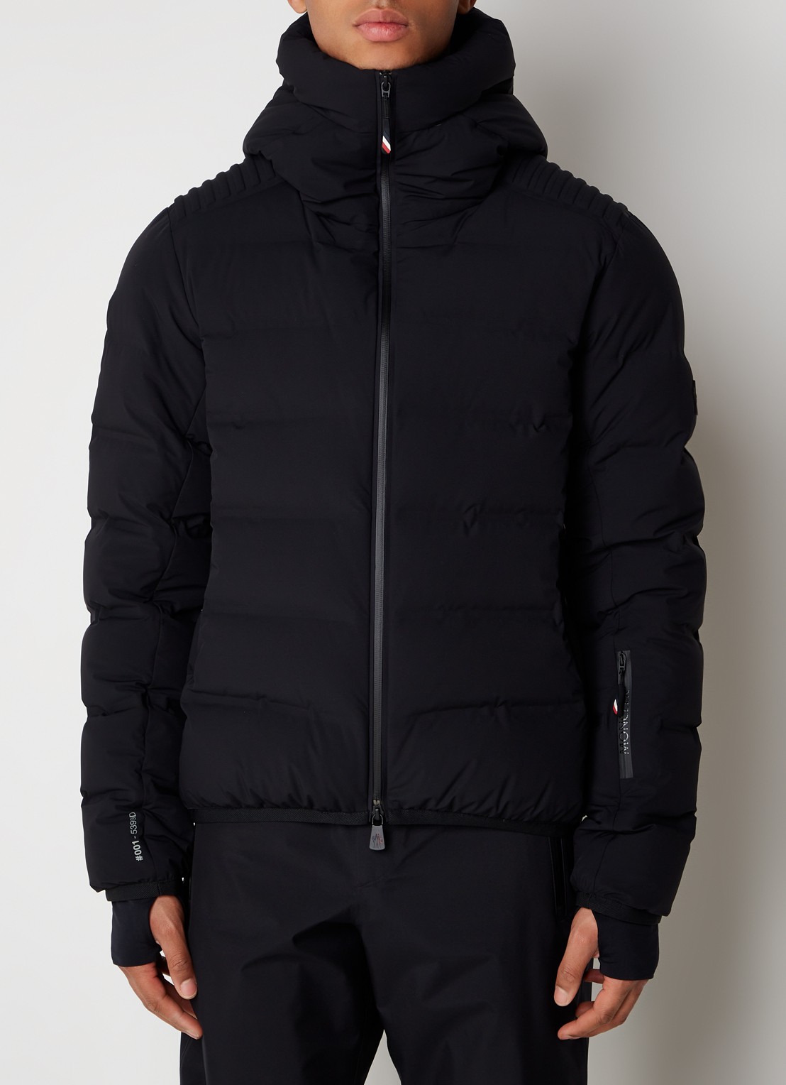 Moncler Lagorai ski-jas met donsvulling en capuchon - detail zwart