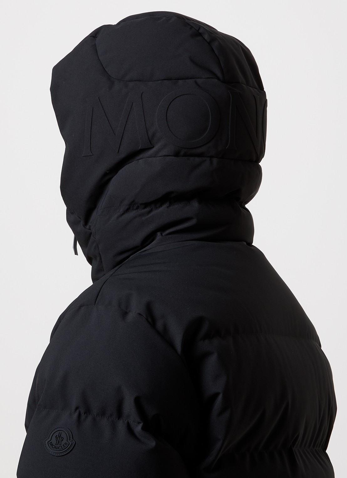 Moncler Languedoc puffer jack met donsvulling en capuchon - detail 4 zwart