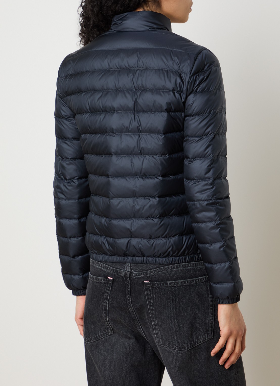 Moncler Lans gewatteerd jack met donsvulling en klepzakken - achterkant 6 donkerblauw