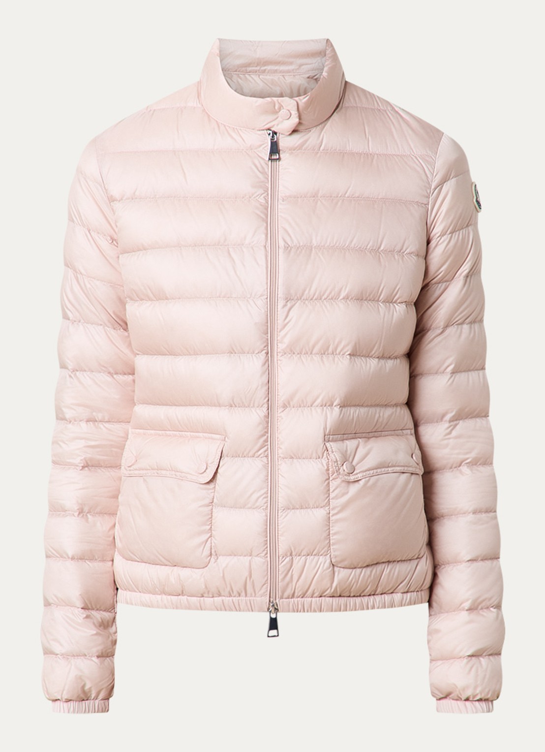 Moncler Lans gewatteerd jack met donsvulling en logoborduring - voorkant 5 roze