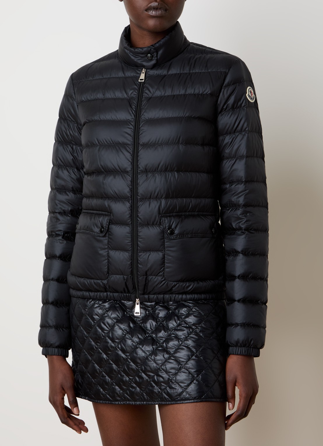 Moncler Lans gewatteerde jas met donsvulling en klepzakken - detail 4 zwart