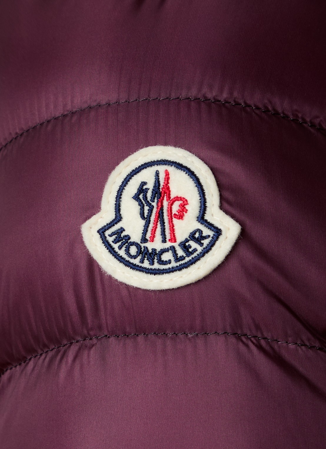 Moncler Lans gewatteerde jas met donsvulling en klepzakken - detail 8 bordeauxrood