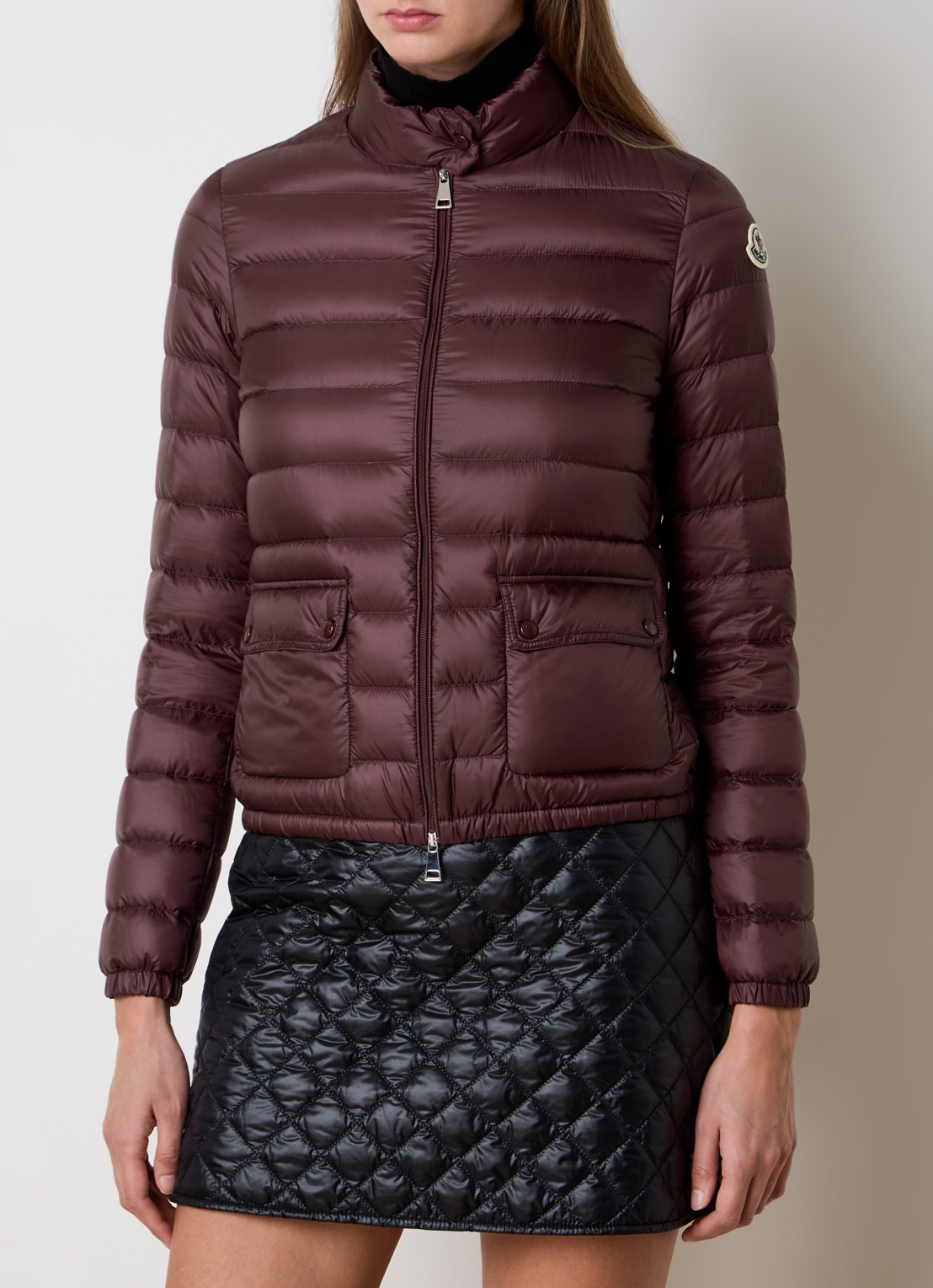 Moncler Lans gewatteerde jas met donsvulling en klepzakken - detail 9 bordeauxrood