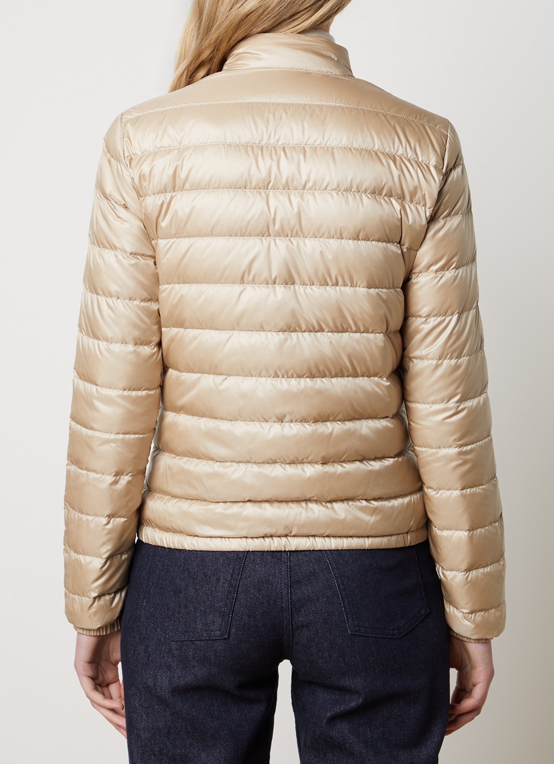 Moncler Lans puffer jack met donsvulling en klepzakken - achterkant 5 beige